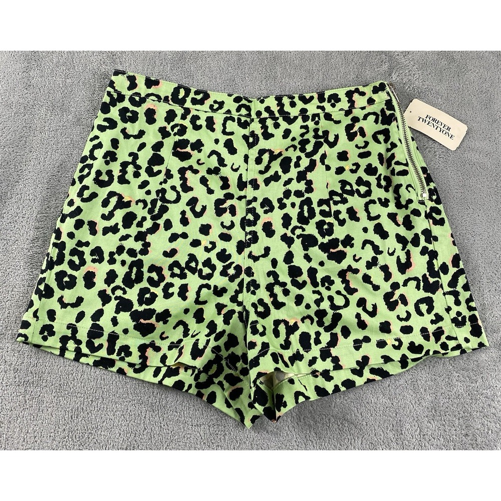 Forever 21 Women's Chino Shorts Sz S Black Green Casual New C40